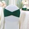 10 Pieces Hunter Green Ruffled Spandex Chair Bands for Classic Event Decor 8x13 inches